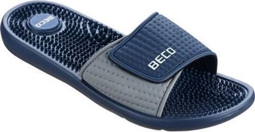 Pantoufles BECO pour hommes, avec bande velcro, bleu foncé, taille 43