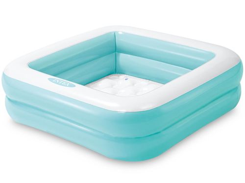 Vierkant gonflable piscine bébé bleu