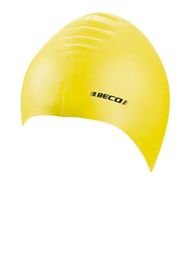 Bonnet de bain BECO, latex, jaune