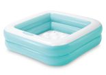 Vierkant gonflable piscine bébé bleu