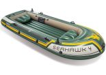 Intex Seahawk 4 Set | Bateau gonflable pour quatre personnes avec pagaies et pompe