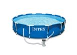 Piscine Intex ronde 366 x 76 | Cadre métallique avec pompe de filtration