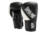 Super Pro Combat Gear ACE (kick)boxing gloves Black/White 6oz