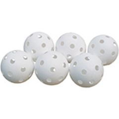 Megaform Set de 6 balles de hockey sur gazon blanc