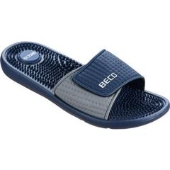 Pantoufles BECO pour hommes, avec bande velcro, bleu foncé, taille 43