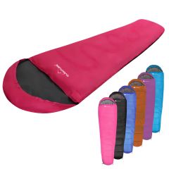 Sac de couchage momie Oventure SleepPlus - rose | Confort jusqu'à 6 °C | Léger et compact | Pour le camping et la randonnée