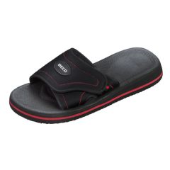 Chaussons de bain avec velcro unisexe noir/rouge taille 35