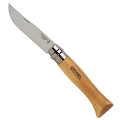 Couteau de poche N°09 Inox, Opinel Classic, acier inoxydable/bois, virobloc