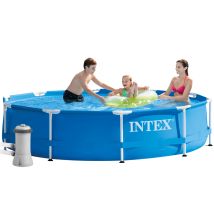 Piscine Intex ronde 366 x 76 | Cadre métallique avec pompe de filtration