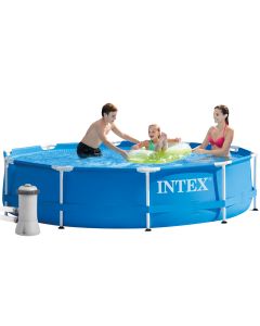 Piscine Intex ronde 366 x 76 | Cadre métallique avec pompe de filtration